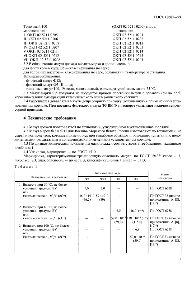 ГОСТ 10585-99