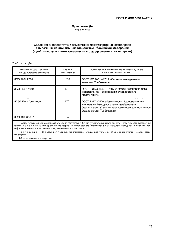 ГОСТ Р ИСО 30301-2014