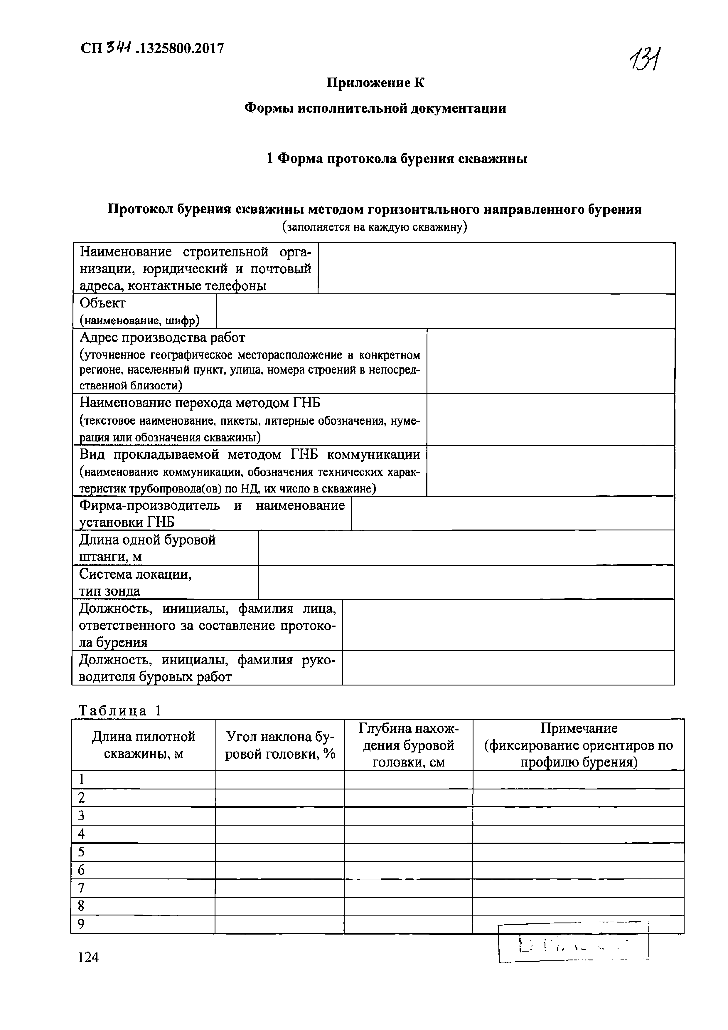 Протокол бурения гнб образец заполнения