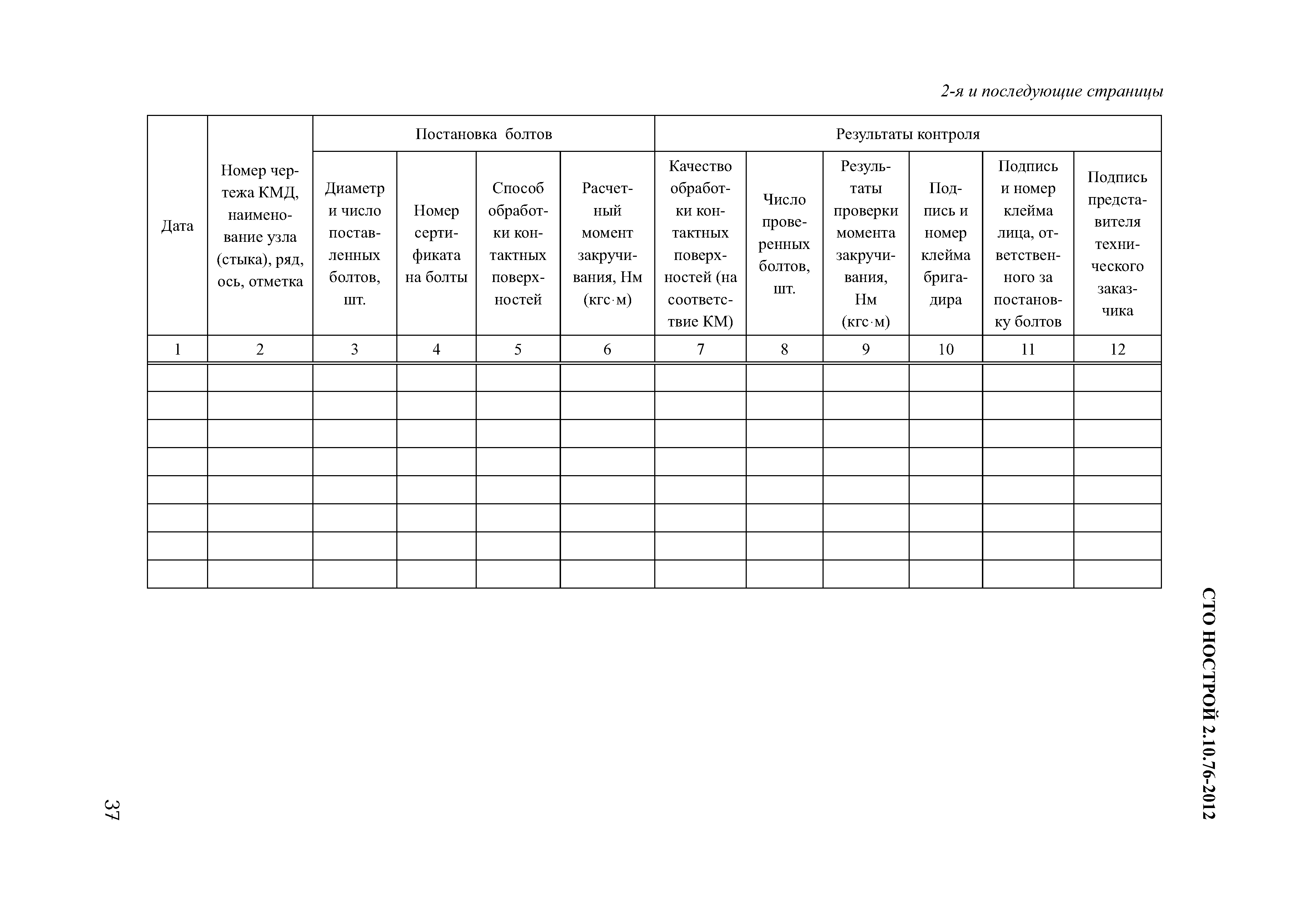 Скачать СТО НОСТРОЙ 2.10.76-2012 Строительные конструкции металлические.  Болтовые соединения. Правила и контроль монтажа, требования к результатам  работ