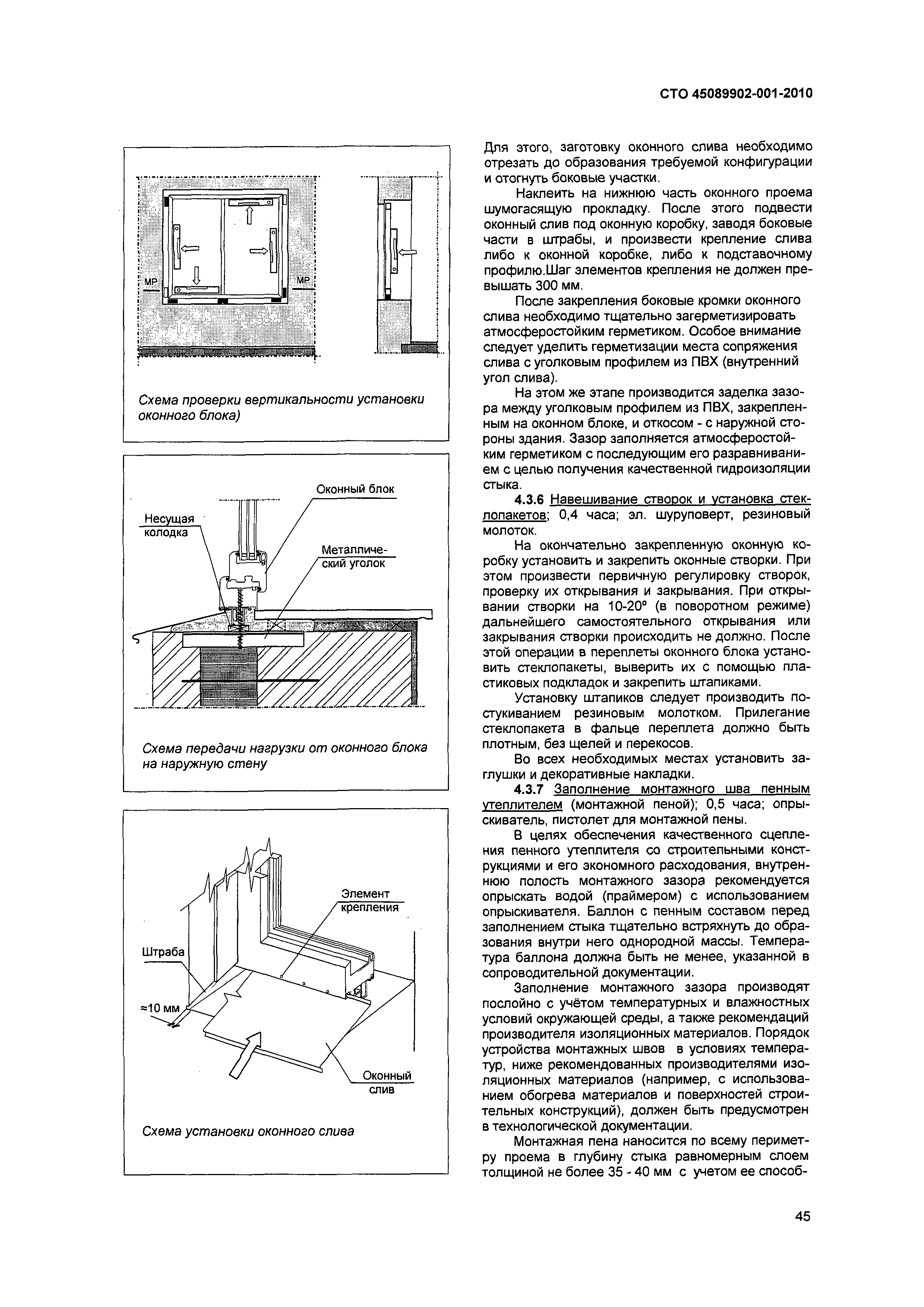 Технологическая карта монтаж окон