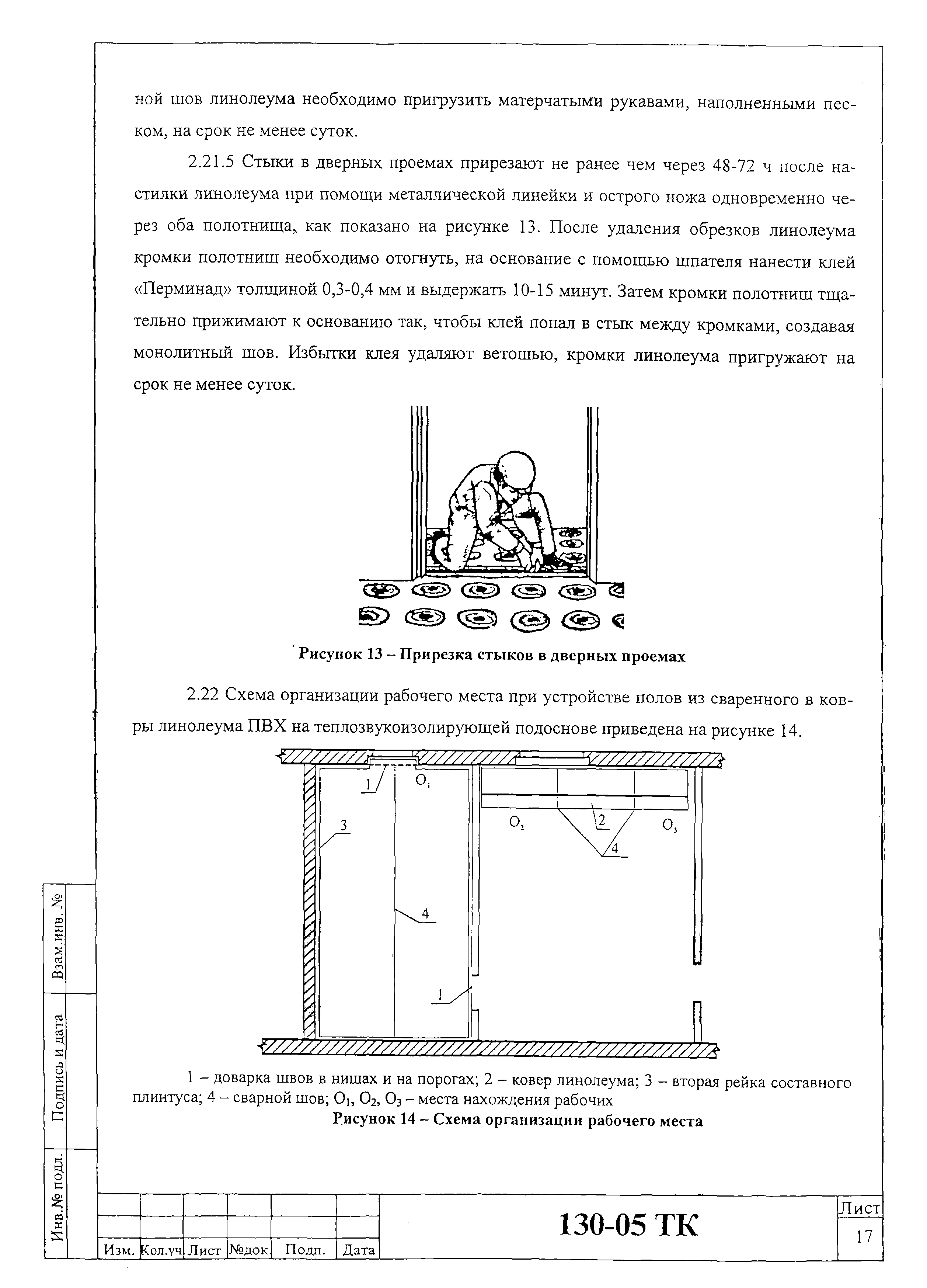 Технологическая карта на укладку линолеума