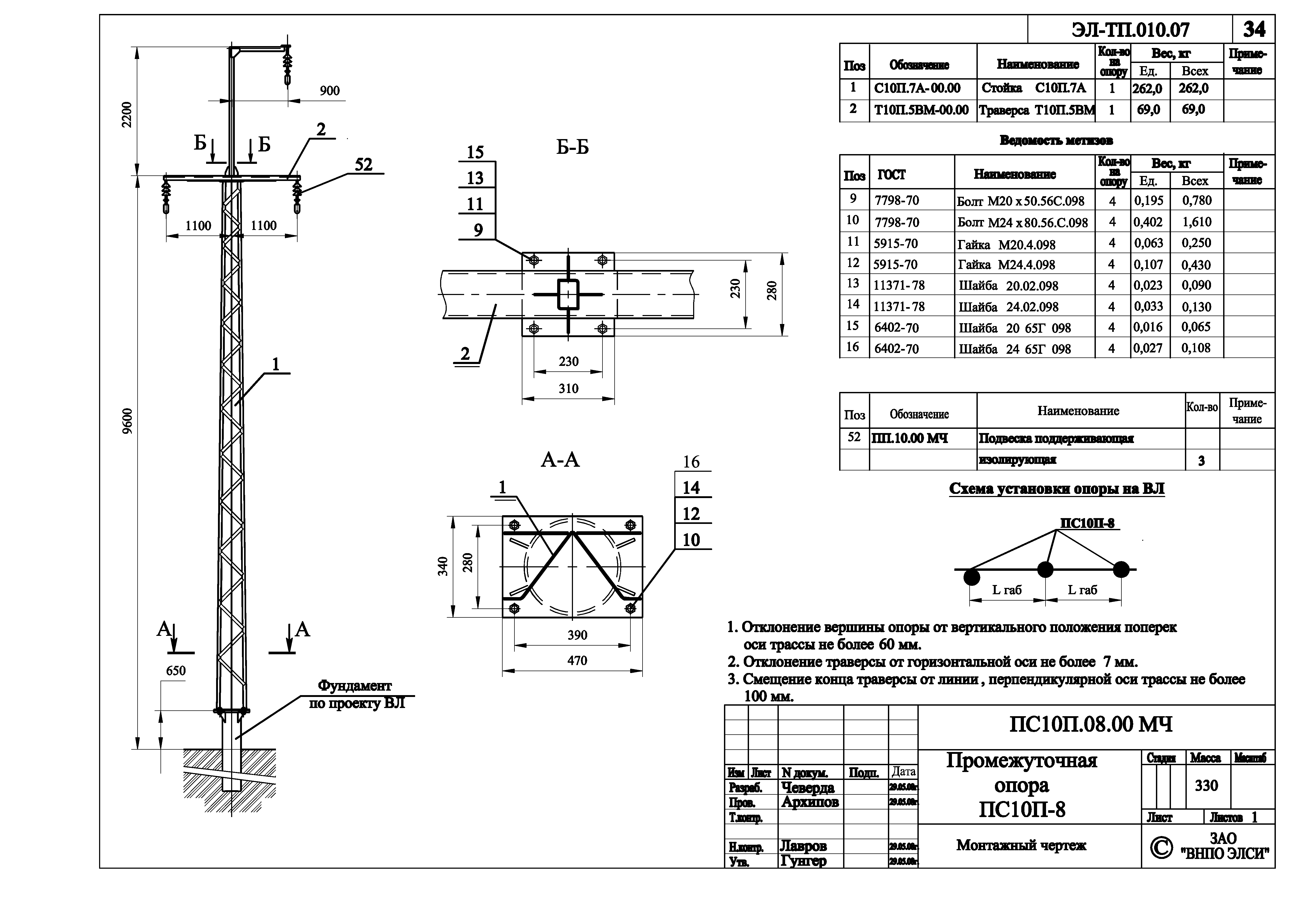 Опора п10 4 чертеж