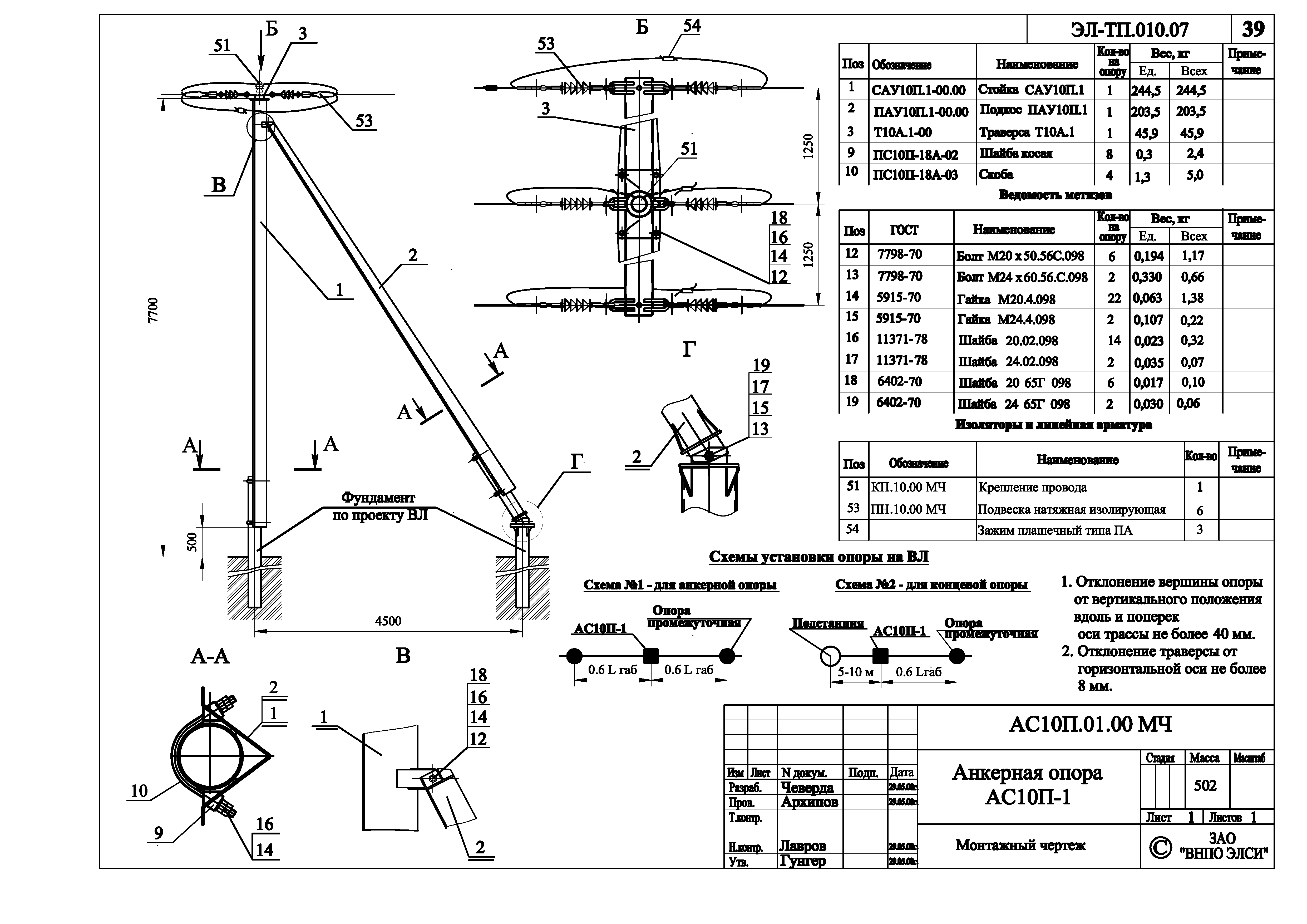 Опора п10 4 чертеж