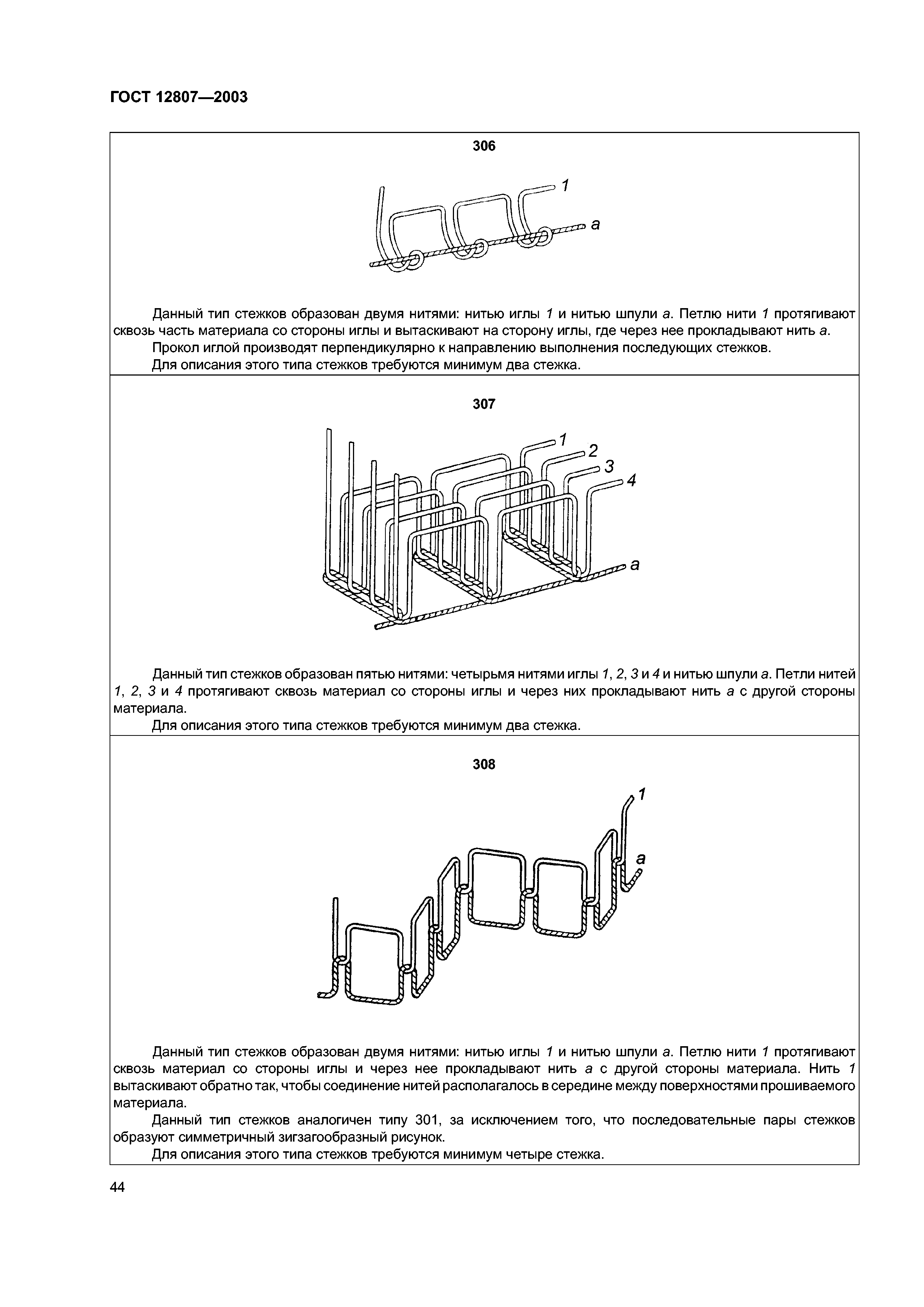 Скачать ГОСТ 12807-2003 Изделия швейные. Классификация стежков, строчек и  швов