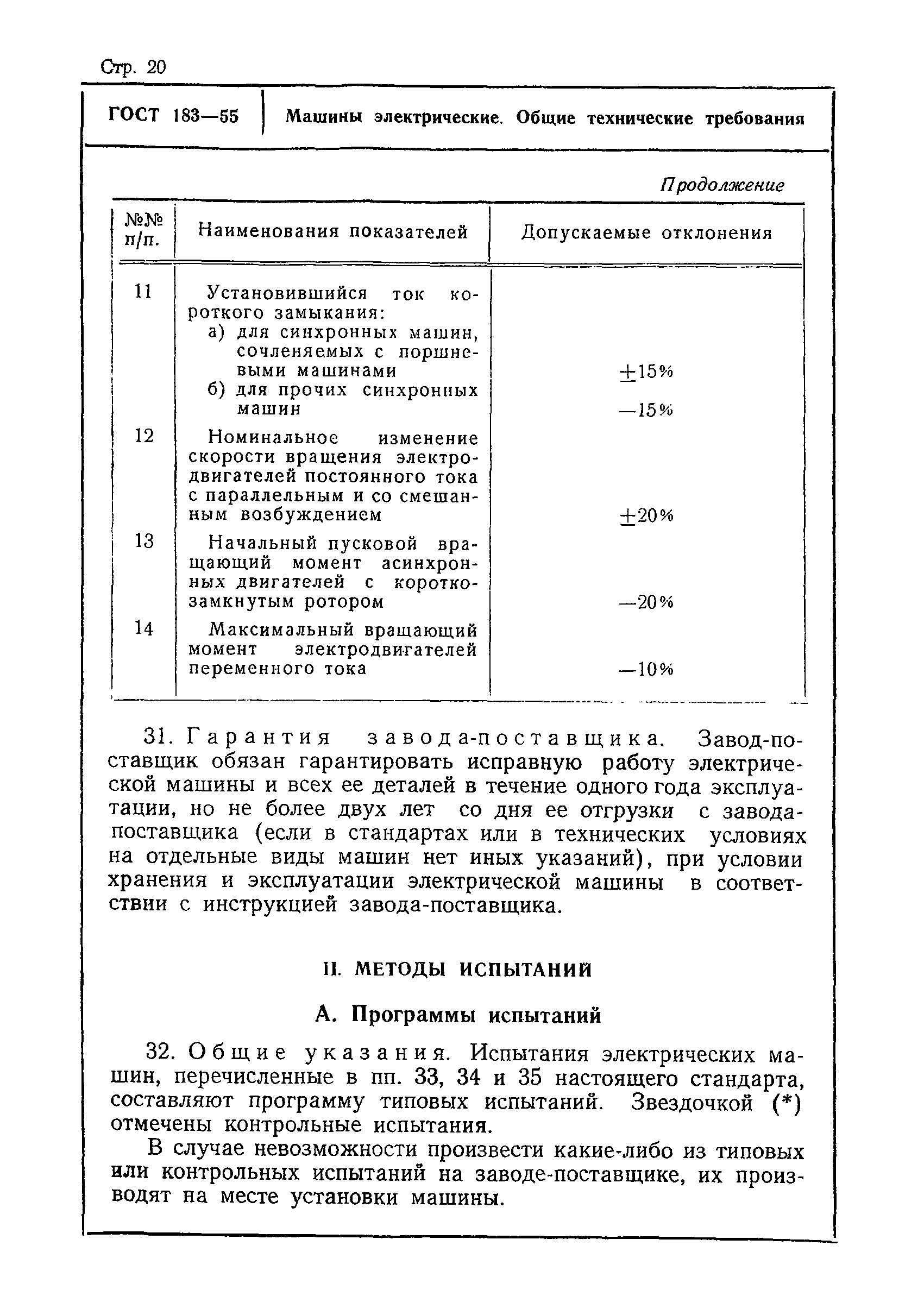 Скачать ГОСТ 183-55 Машины электрические. Общие технические требования