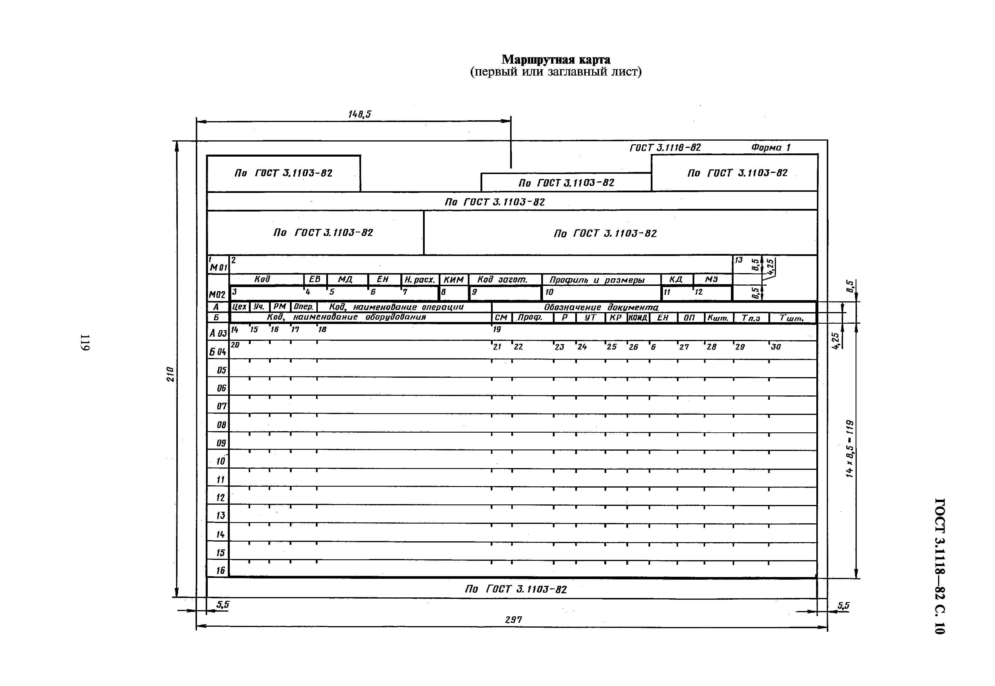 Скачать ГОСТ 3.1118-82 Единая Система Технологической Документации.